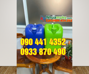 Can nhựa 20 lít đựng kiềm, vỏ can nhựa 30 lít đựng hóa chất mẫu vuông 