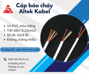 Cáp báo cháy 4/6/8 lõi x 0.22mm2 Altek Kabel