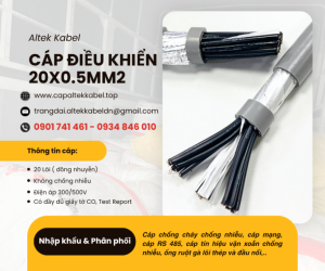Cáp tín hiệu báo cháy, cáp điều khiển Altek Kabel 20x0.5 tại Hà Nội, Đà Nẵng, HCM