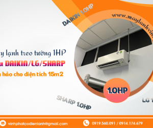 Điều hòa treo tường 1HP hiệu DAIKIN, LG, SHARP: hoàn hảo cho diện tích 15m2