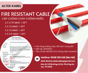 Cáp chống cháy chống nhiễu Altek Kabel đạt tiêu chuẩn IEC60331-BS6387