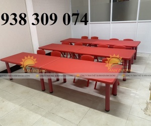 Bàn nhựa hình chữ nhật mầm non,bàn nhựa mầm non gập chân