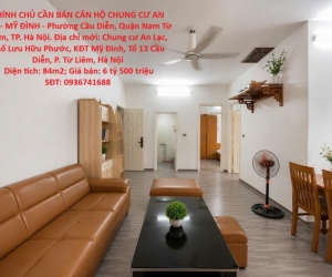 CHÍNH CHỦ CẦN BÁN CĂN HỘ CHUNG CƯ AN LẠC - MỸ ĐÌNH - Phường Cầu Diễn, Quận Nam Từ Liêm, TP. Hà Nội