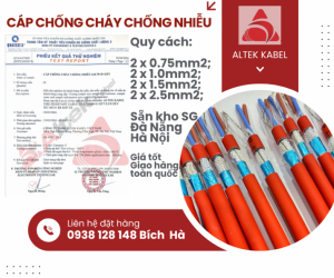 Cáp chống cháy chống nhiễu 2 lõi đạt tiêu chuẩn BS6387
