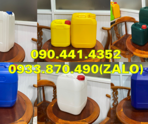 Tìm can nhựa 25 lít đựng hóa chất y tế màu lá, vàng, đen, trắng tại TPHCM 