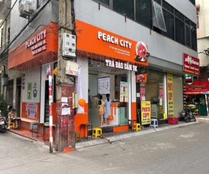 SANG NHƯỢNG 2 CỬA HÀNG TRÀ ĐÀO DẦM PEACH CITY – VỊ TRÍ KINH DOANH CỰC ĐẸP