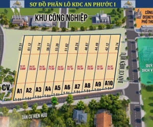 CHỈ CÒN 10 LÔ ĐẸP NHẤT DỰ ÁN NGAY TẠI KDC AN PHƯỚC I VÀ KCN CHƠN THÀNH I & II.