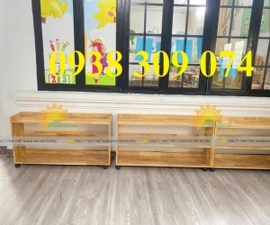 Kệ gỗ mầm non, kệ gỗ mầm non montessori
