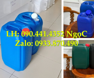 Can nhựa 20 lít vuông trắng, thùng nhựa 25 lít chứa xăng, can nhựa 30 lít đựng chất tẩy vết bẩn 