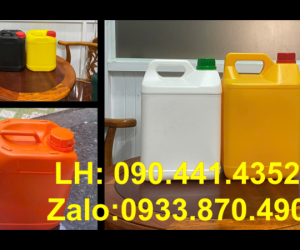 Can vuông 5 lít có vạch chia, can nhựa 2 lít đựng hóa chất nắp garenti thoát khí