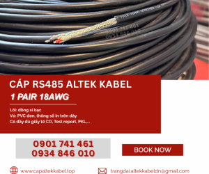 Cáp tín hiệu RS485 18AWG 1 Pair Altek Kabel tại Đà Nẵng, Bình Định, Khánh Hòa