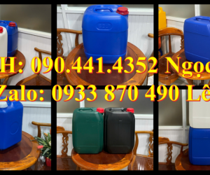 Can nhựa 25 lít vuông đựng muối axit, can nhựa 30 lít đựng hóa chất sinh khí 