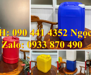 Can nhựa vuông 24 lít, thùng nhựa 25 lít đựng chất tẩy, can nhựa 30 lít đựng thuốc thú y
