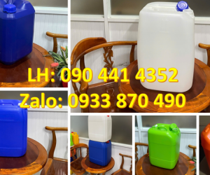 Can nhựa 20 lít đựng dung môi, thùng nhựa 25 lít vuông, can nhựa 30 lít giá rẻ