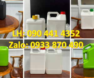 Can nhựa 5 lít màu vàng, can nhựa 2 lít đựng dung dịch vệ sinh máy móc chuyên dụng 