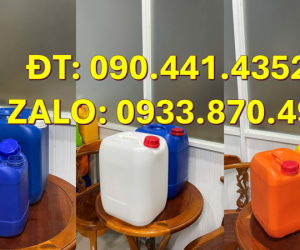Can nhựa 30 lít đựng thủy ngân, can nhựa 25 lít đựng bazơ, can nhựa 20 lít đựng chất tách 