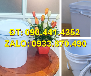 Thùng đựng sơn 5 lít vàng, vỏ thùng sơn tròn 6 lít, thùng sơn 10 lít đựng dầu nhớt 