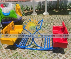 Bập bênh ghế gấu mầm non, bập bênh đôi cá mầm non, bập bênh đế cong