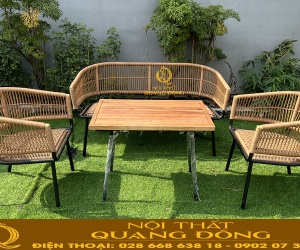 Sofa Giả Mây QD-750 – Điểm Nhấn Tinh Tế Cho Sân Vườn, Cafe Và Resort