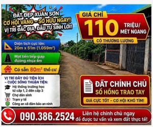 Đất Xuân Sơn, Hồ Chí Minh - 1.059m2 mặt tiền đường nhựa, sẵn 80m² thổ cư, giá tốt