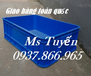 Giá thùng nhựa xanh dương có nắp, thùng nhựa HPDE, thùng nhựa cao 20, thùng