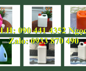 Vỏ can nhựa 1000ml đựng chất tẩy dạng loãng, can nhựa 2 lít tròn đựng nước giặt/ xả 