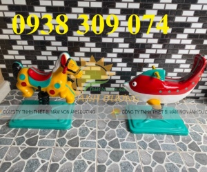 Thú nhún lò xo mầm non giá rẻ, thú nhún lò xo con ngựa mầm non