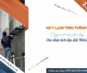 Máy lạnh gắn tường công suất nào phù hợp cho diện tích lắp đặt 40m2