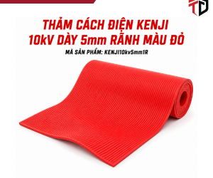 Thảm Cách Điện Kenji 10kv Dày 5mm Rãnh Màu Đỏ