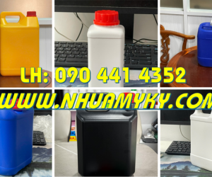 Can 5 lít tròn quai đựng hóa chất dạng sệt, can nhựa 2 lít đựng hóa chất dạng đặc 
