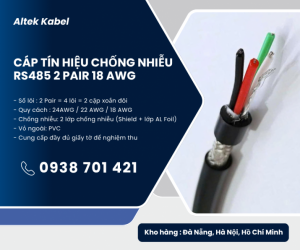 Cáp tín hiệu chống nhiễu RS485 2 Pair 18AWG phân phối Hà Nội, Hải Phòng, Hải Dương