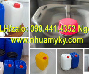 Can nhựa 25 lít vuông màu vàng, can nhựa 20 lít vuông loại tốt, can nhựa 10 lít dày đựng xăng 
