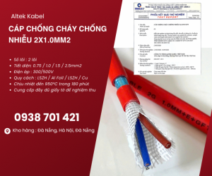 Cáp chống cháy chống nhiễu 2x1.0mm² sẵn kho, phân phối toàn quốc