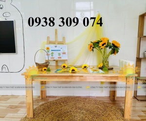 Bàn gỗ mầm non AD, ghế gỗ mầm non AD, bàn ghế gỗ nhà trẻ