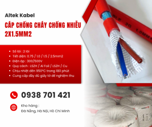 Cáp chống cháy chống nhiễu 2x1.5mm² Altek Kabel FR215GFT – Cáp chống cháy cho hệ thống báo cháy