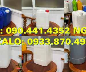 Thùng nhựa 20 lít vuông trắng, can 25 lít vuông đựng chất tẩy hóa mạnh, can nhựa 30 lít dày 