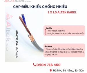 Cáp chống nhiễu 2x1.0 Altek Kabel