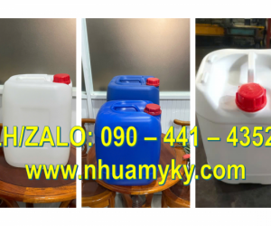 Thùng nhựa 25 lít đựng bazơ, can nhựa 20 lít đựng màu, can vuông 25 lít nhựa HDPE nguyên sinh