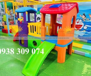 Bộ nhà leo cầu trượt 2 khối đa năng mầm non,nhà leo cầu trượt 2 khối cho bé mầm non giá rẻ