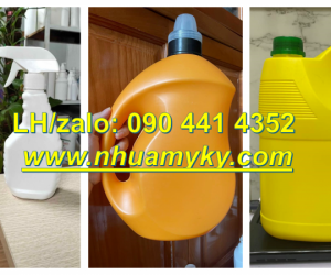 Bình nhựa 2 lít đựng nước rửa chén, can nhựa 5 lít đựng nước lau sàn màu xanh lá 